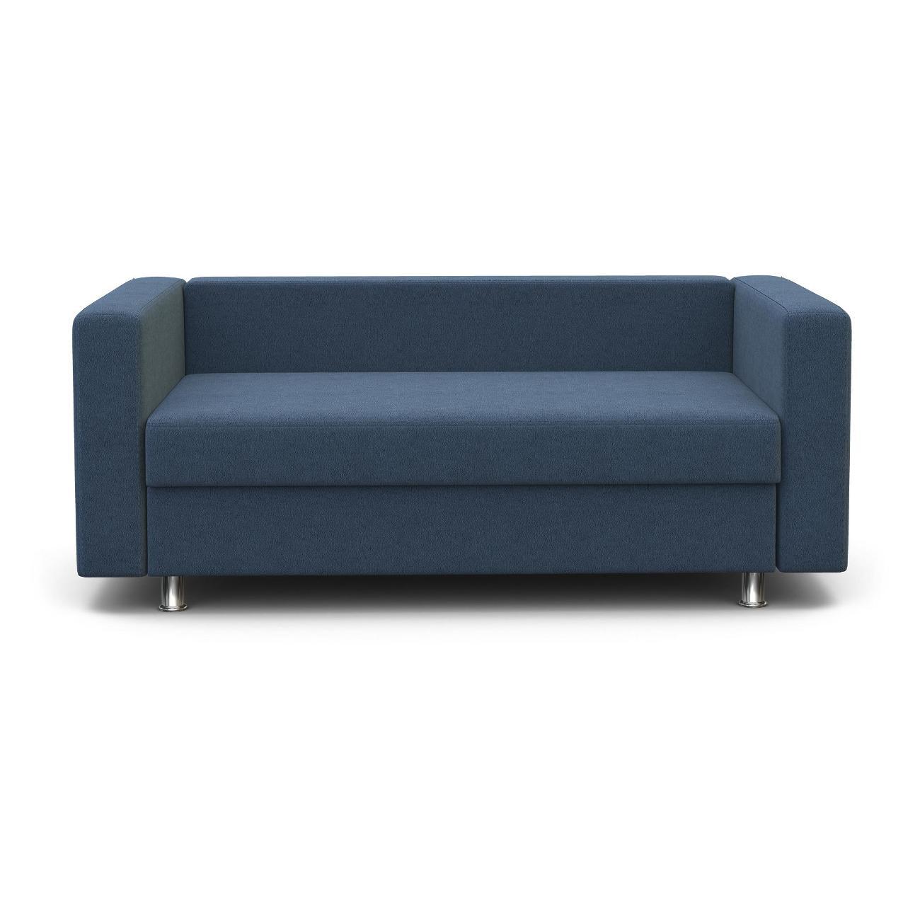 Диван Шарм-Дизайн офисный Бит, прямой велюр синий