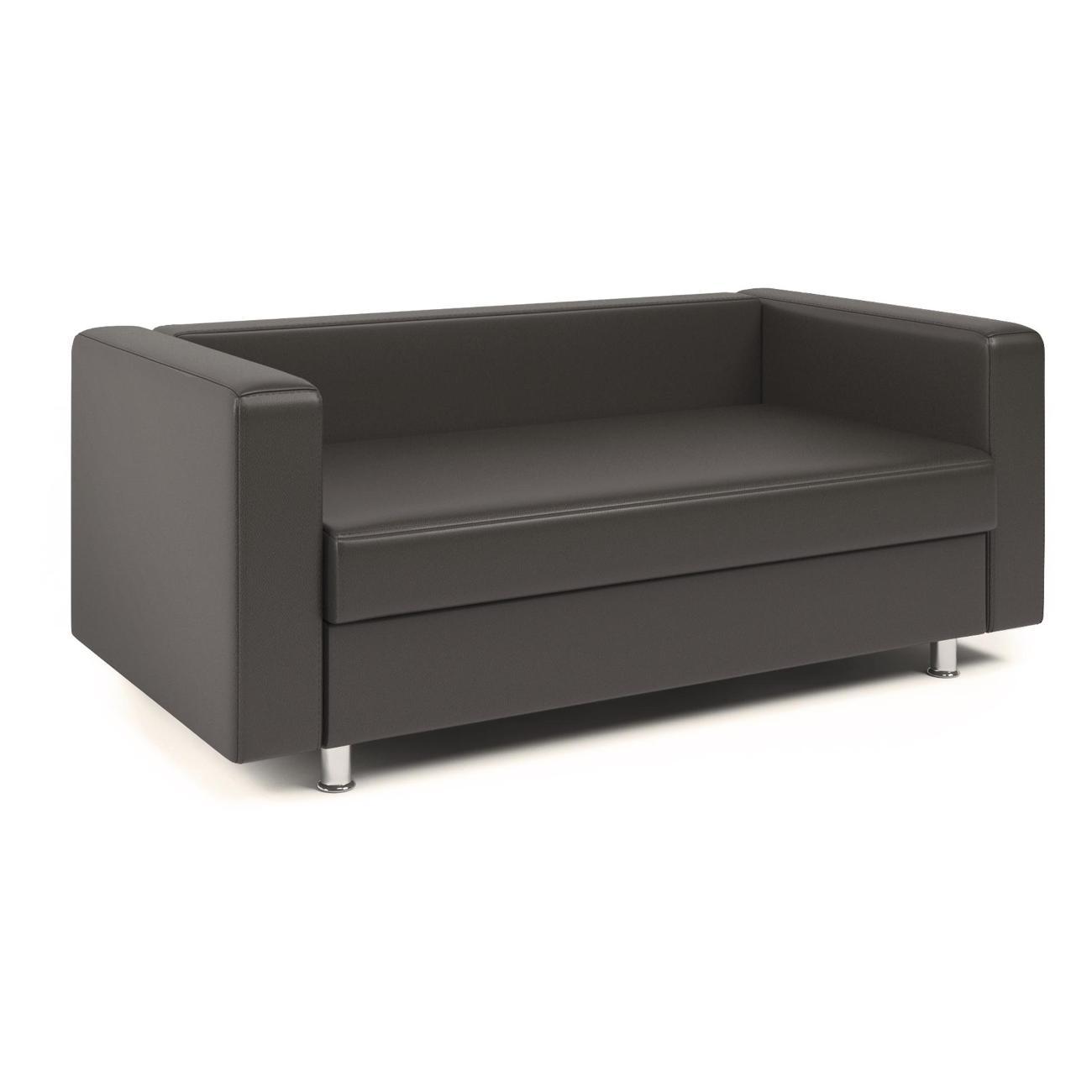 Диван Шарм-Дизайн офисный Бит, прямой экокожа коричневый