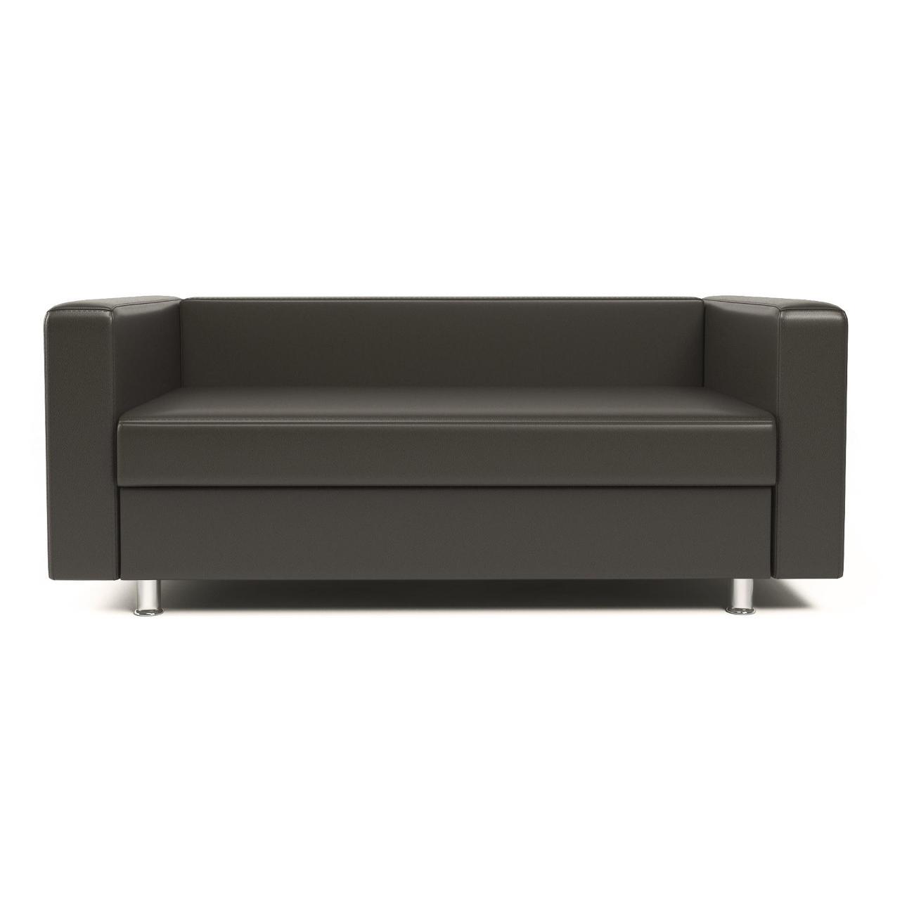 Диван Шарм-Дизайн офисный Бит, прямой экокожа коричневый