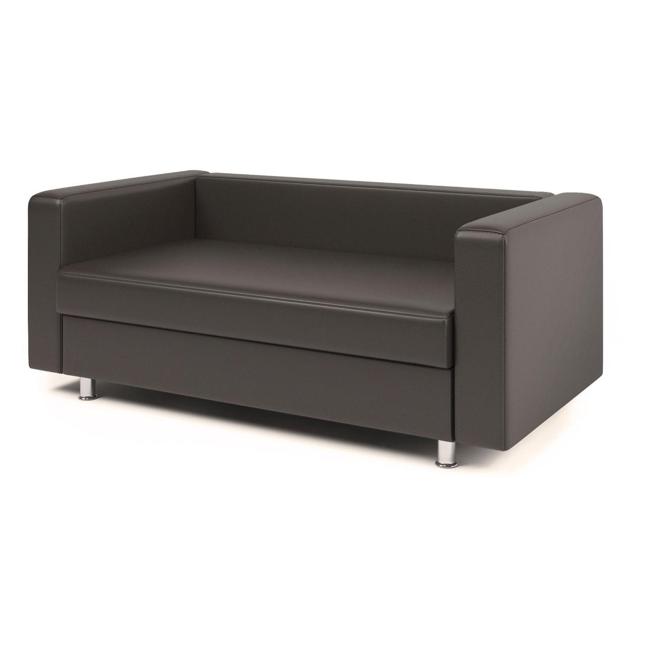 Диван Шарм-Дизайн офисный Бит, прямой экокожа коричневый