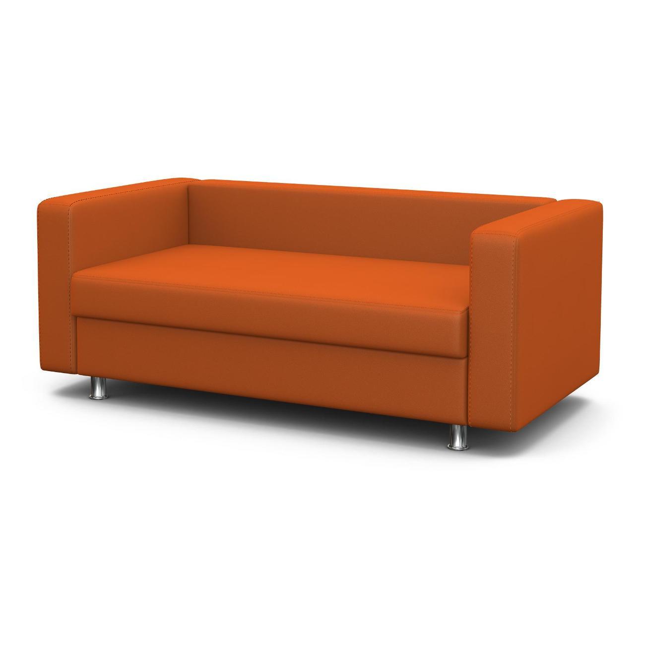 Диван Шарм-Дизайн офисный Бит, прямой экокожа оранжевый