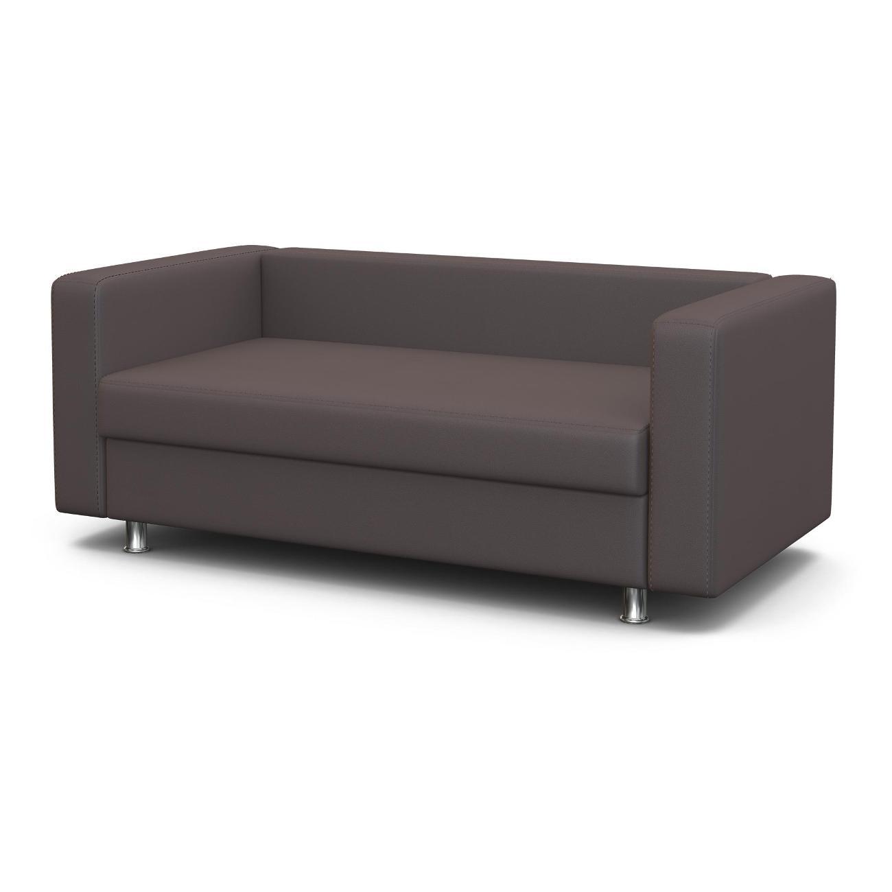 Диван Шарм-Дизайн офисный Бит, прямой экокожа темно-серый