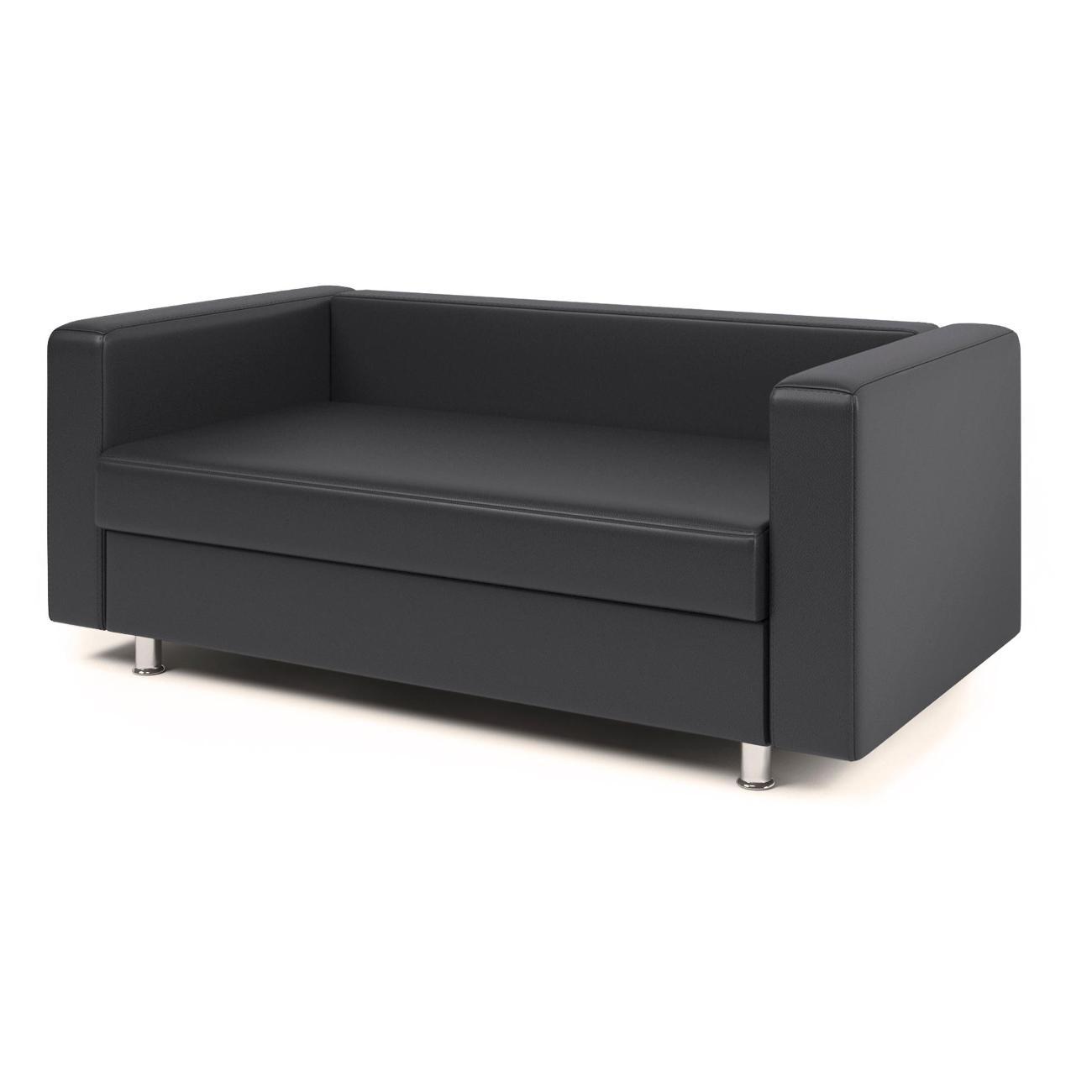 Диван Шарм-Дизайн офисный Бит, прямой экокожа чёрный