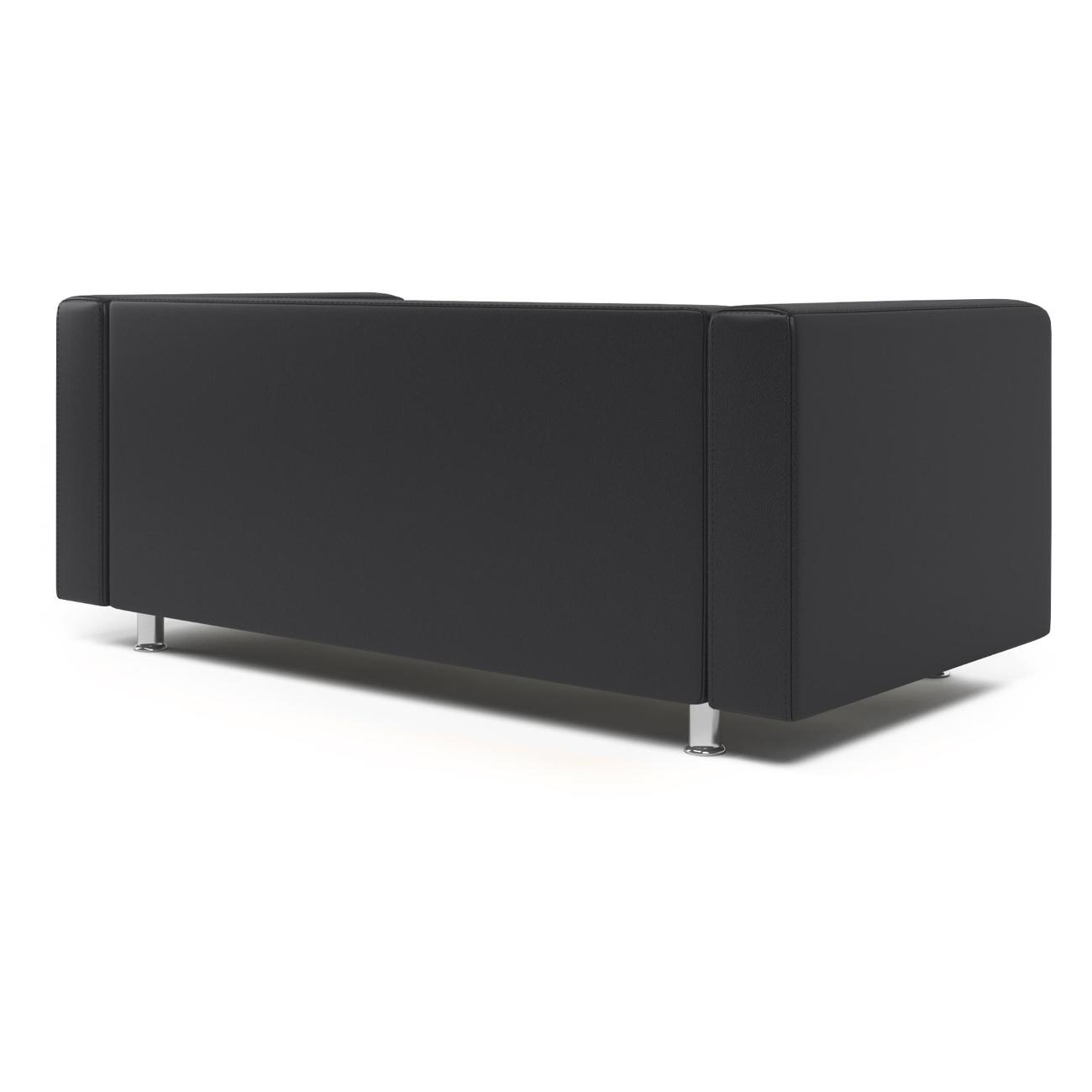 Диван Шарм-Дизайн офисный Бит, прямой экокожа чёрный