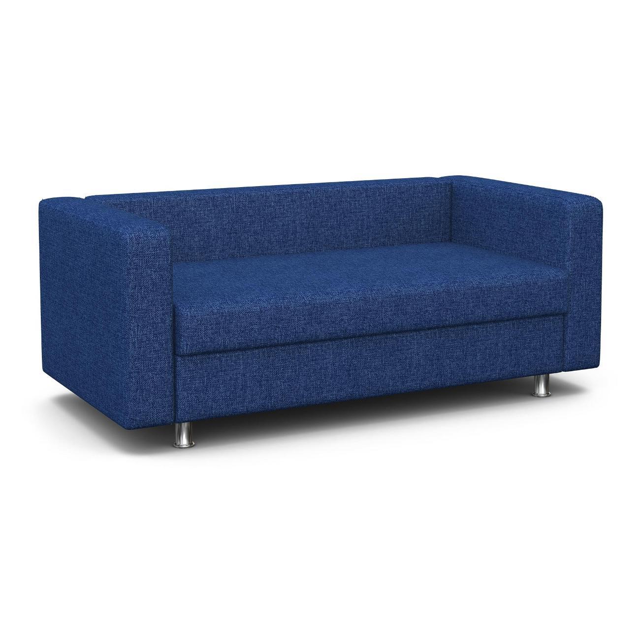 Диван Шарм-Дизайн офисный Бит, прямой рогожка синий