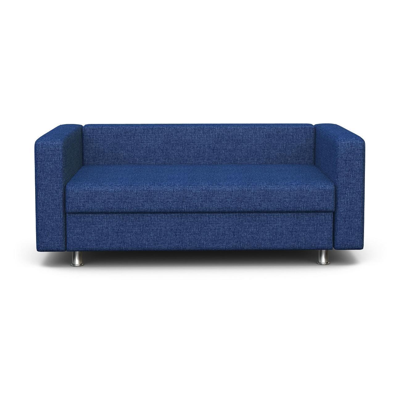 Диван Шарм-Дизайн офисный Бит, прямой рогожка синий