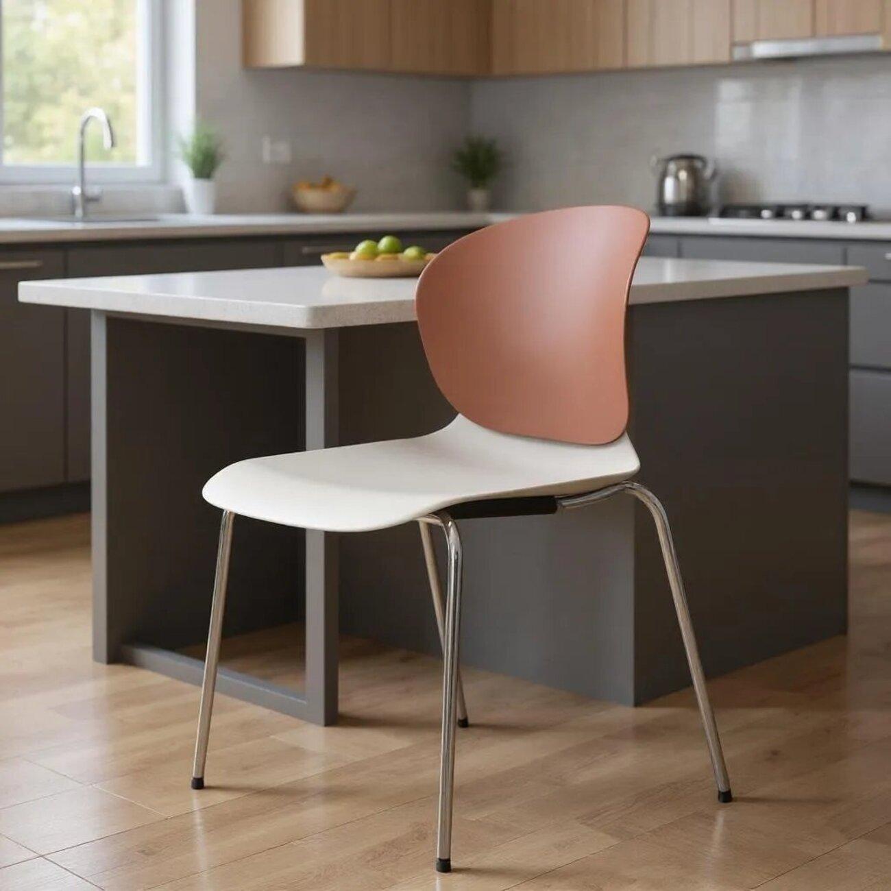 Стул обеденный ВВА Синнабон бело-кофейный фото