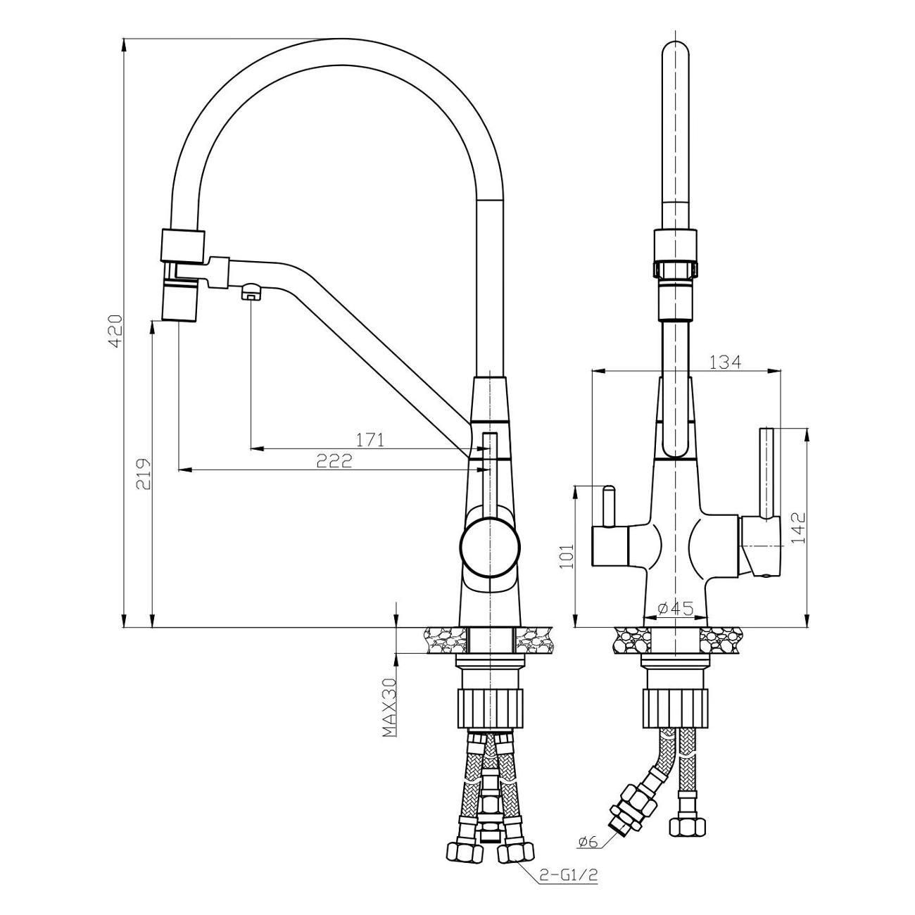Смеситель ESKO Line MGNF