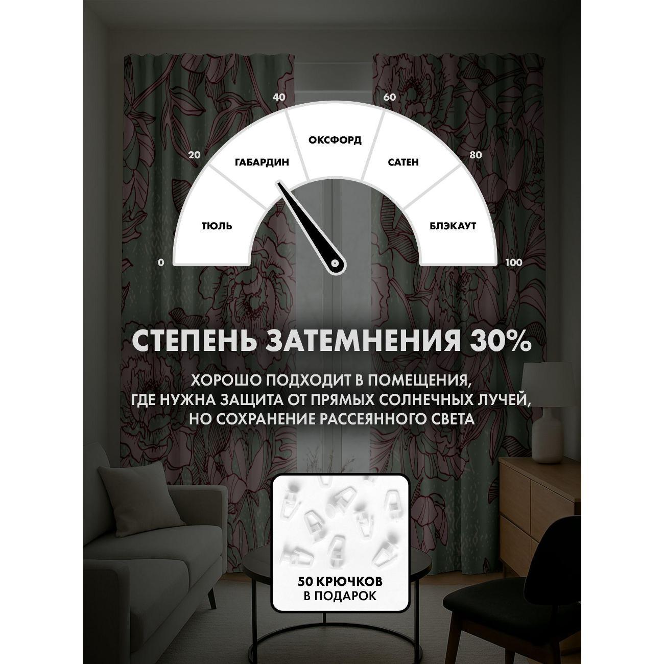 Фотошторы 365home 3D&nbsp;Мятный фон с розово-зелёными