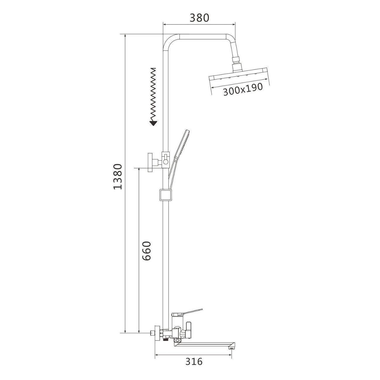 Душевая система Shevanik S6236T