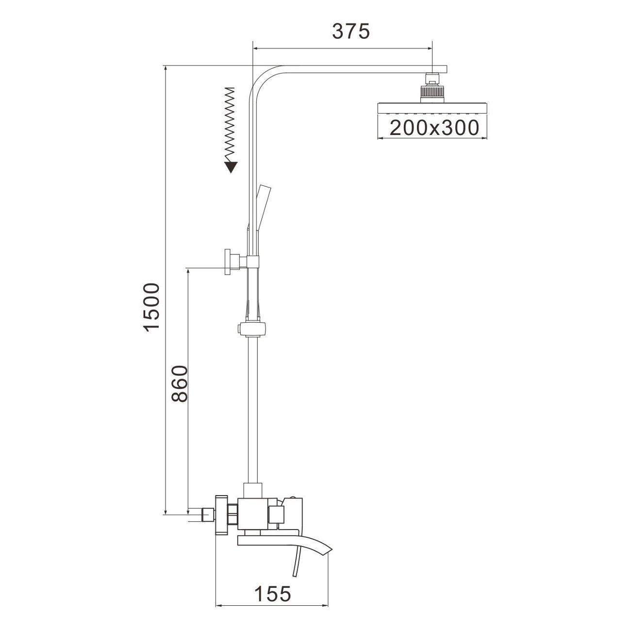 Душевая система Rose R1556T