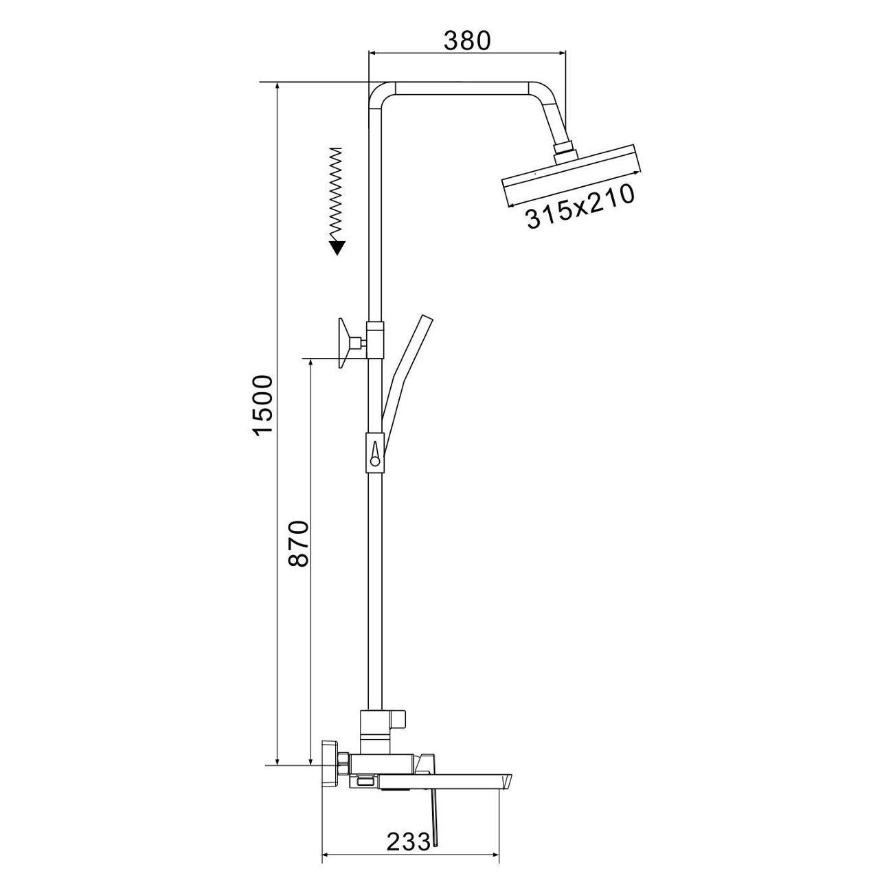 Душевая система Rose R1836T