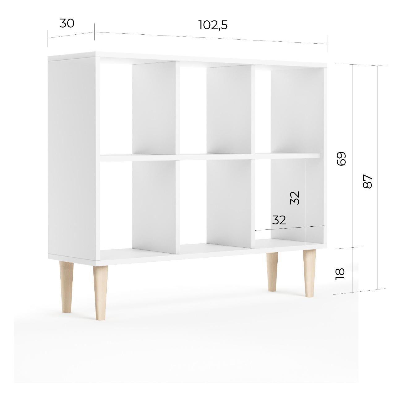 Стеллаж Monofix ОДОС, горизонтальный, 6 секций, белый