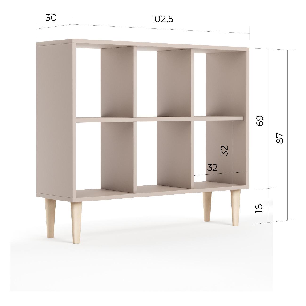 Стеллаж Monofix ОДОС, горизонтальный, 6 секций, капучино