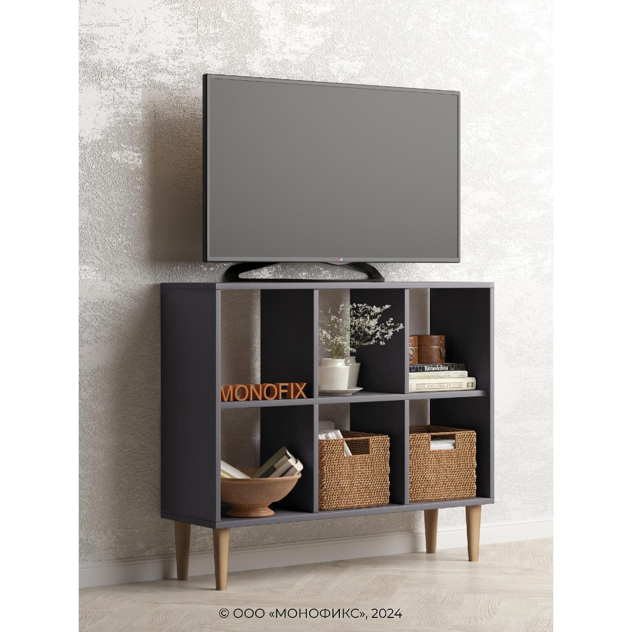 Стеллаж Monofix ОДОС, горизонтальный, 6 секций, графит