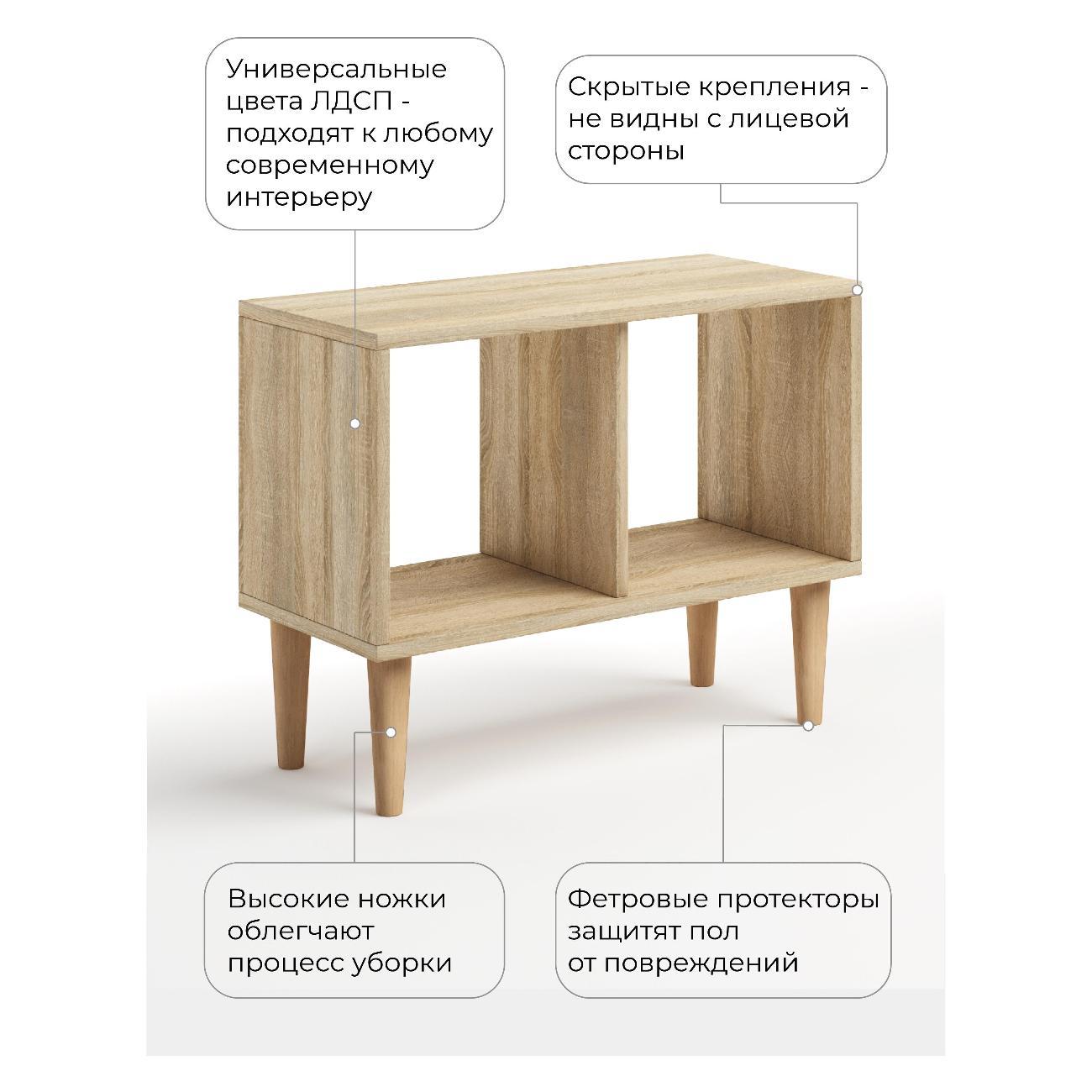 Стеллаж Monofix ТВ тумба ОДОС, без дверок, сонома