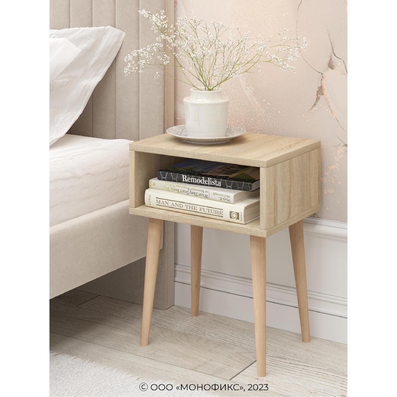 Тумба прикроватная Monofix ОДОС, дуб сонома/ лак