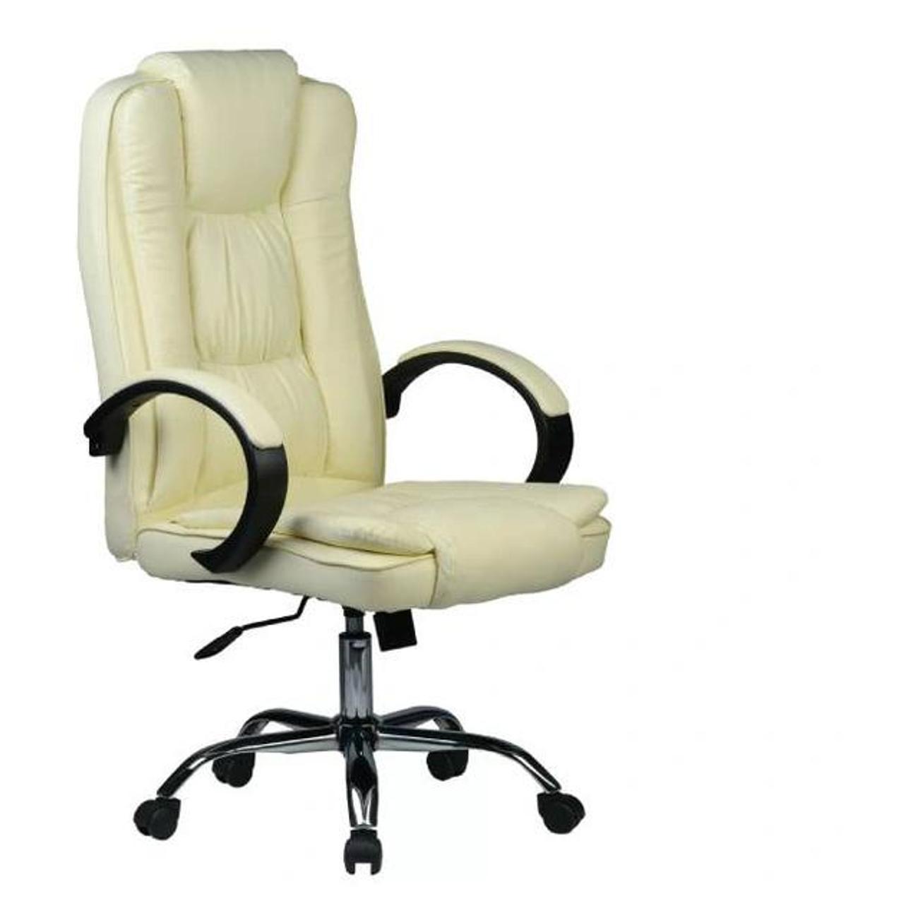 Кресло компьютерное KingStyle ATL-5-2 Fortline Chrome (экокожа, кремовый)