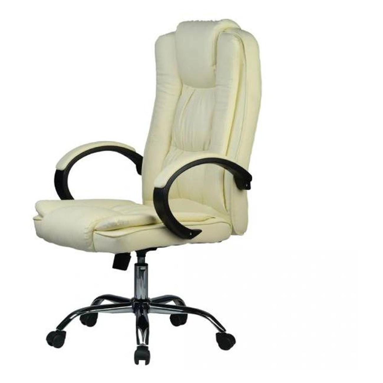 Кресло компьютерное KingStyle ATL-5-2 Fortline Chrome (экокожа, кремовый)