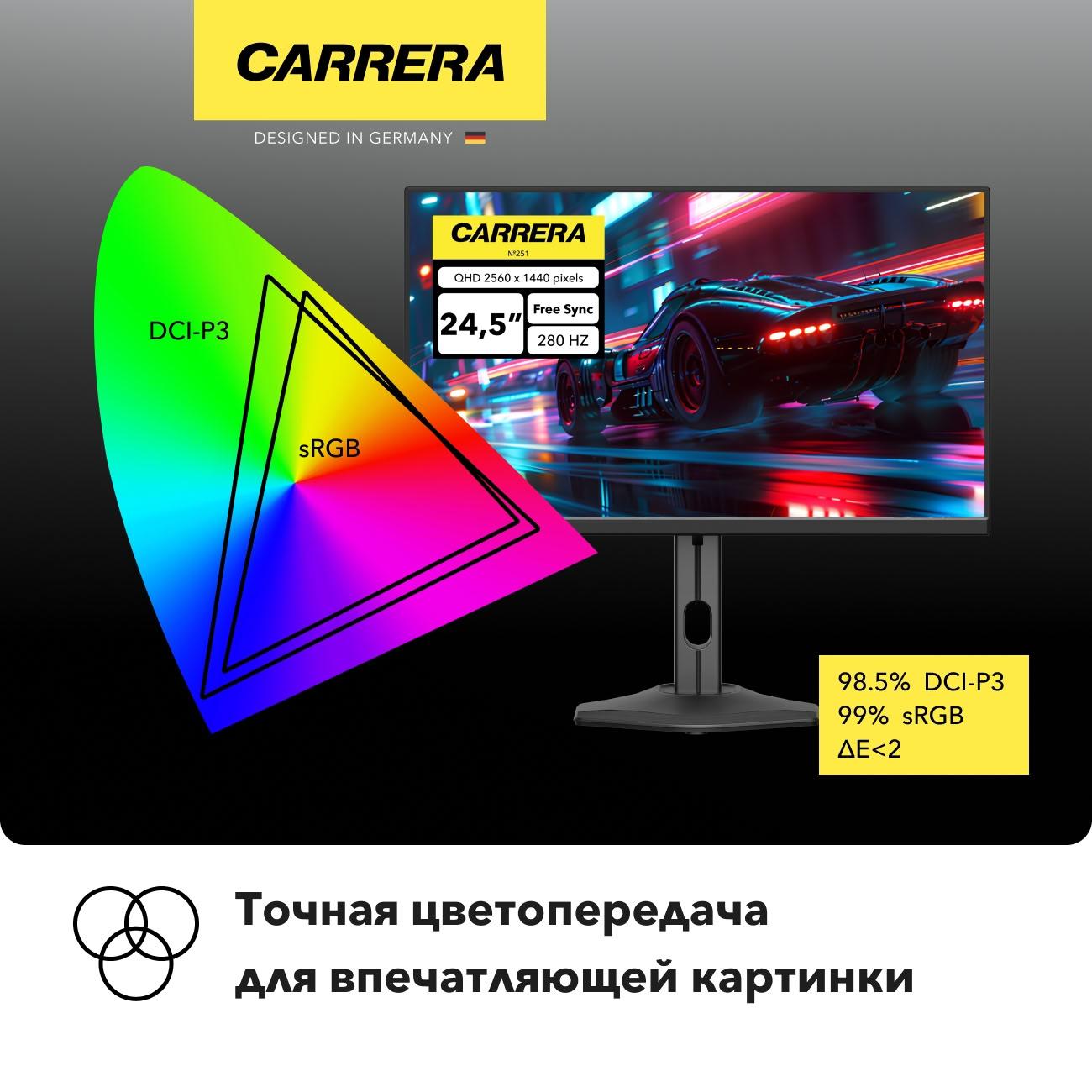 Монитор игровой Carrera №251 (24,5"/2560x1440/280Гц/черный)