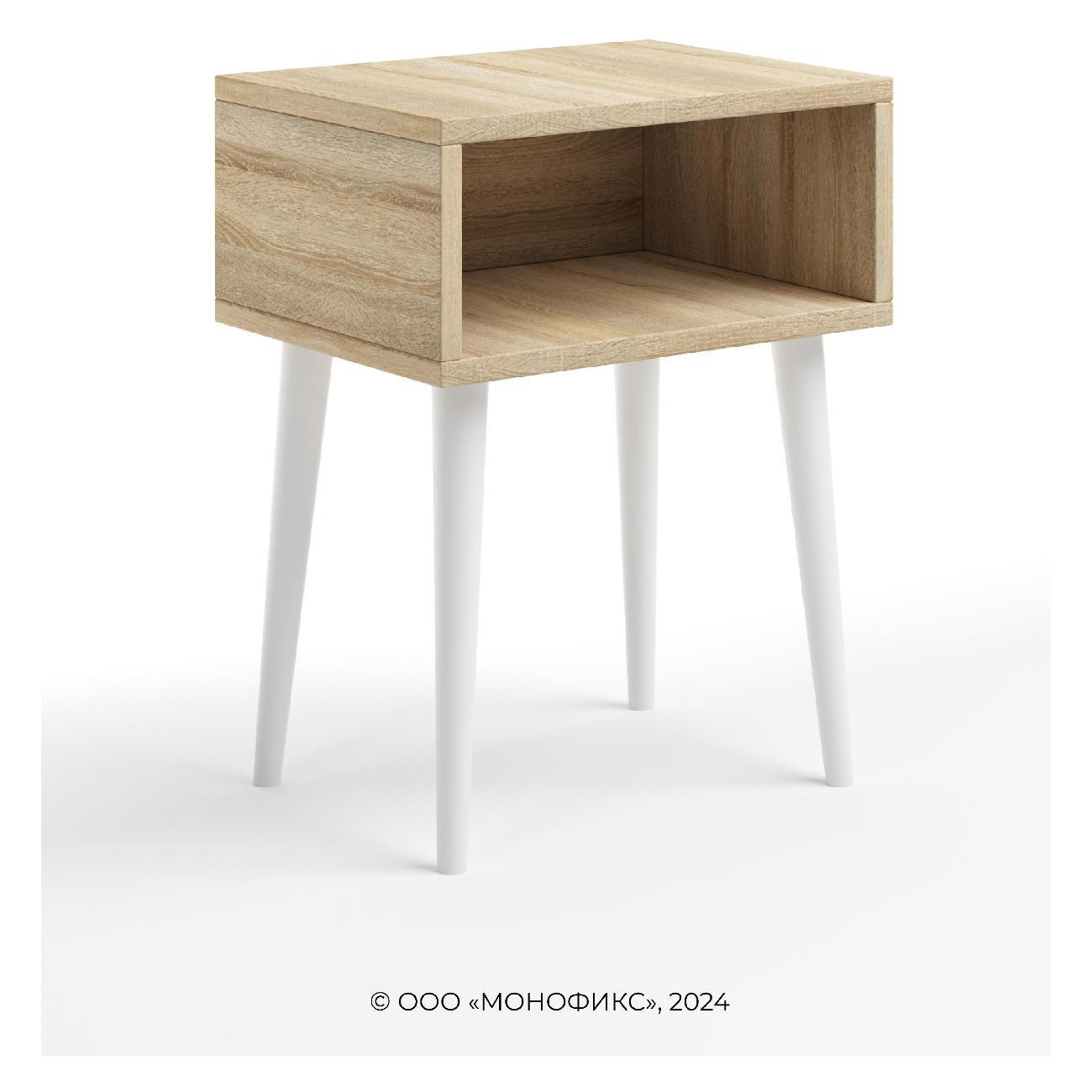Тумба прикроватная Monofix ОДОС, дуб сонома/ белый