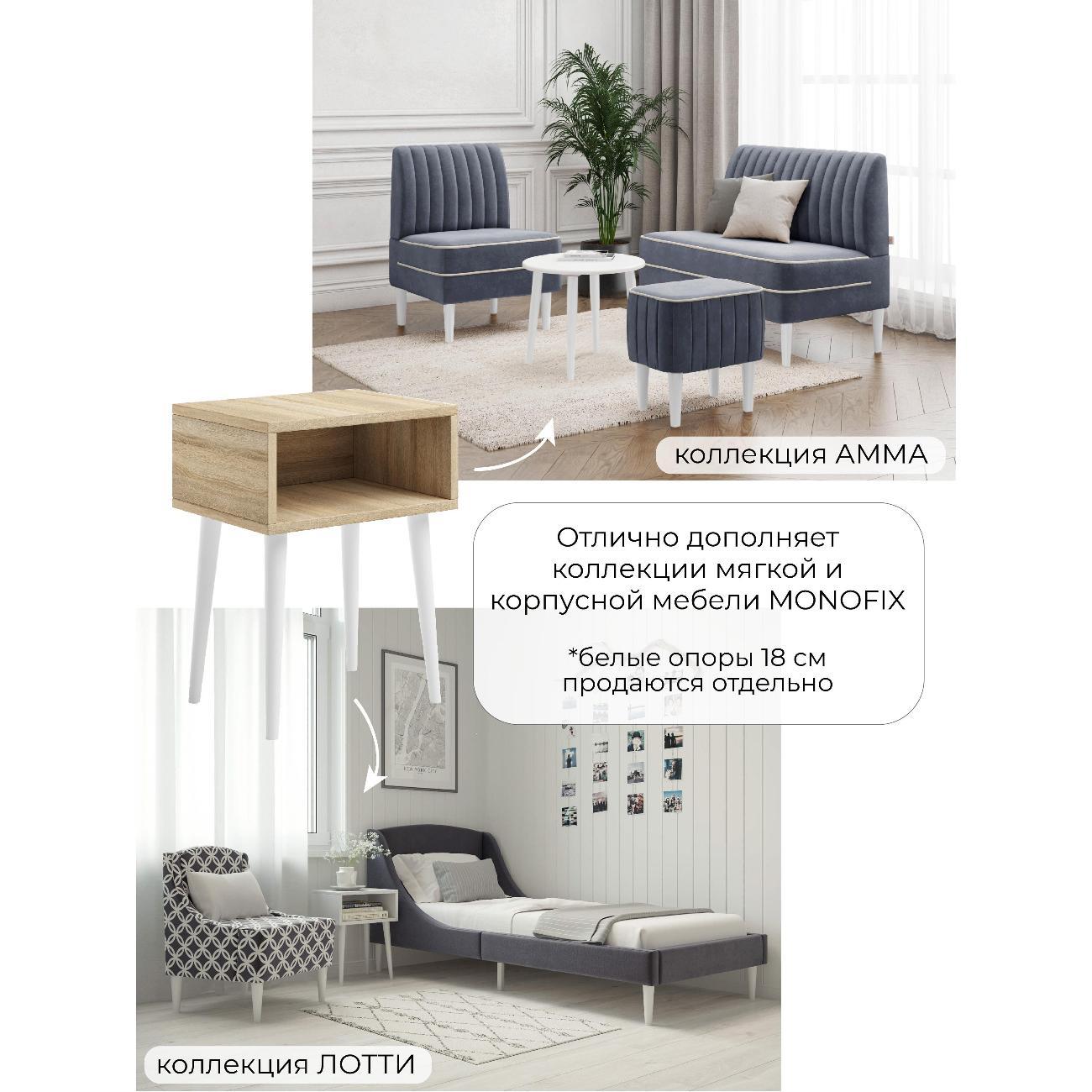 Тумба прикроватная Monofix ОДОС, дуб сонома/ белый