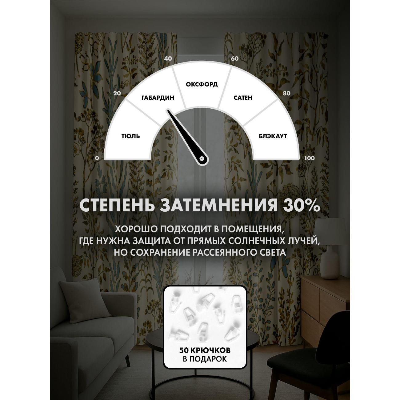 Фотошторы 365home Растительный орнамент: листья (FP21797440)