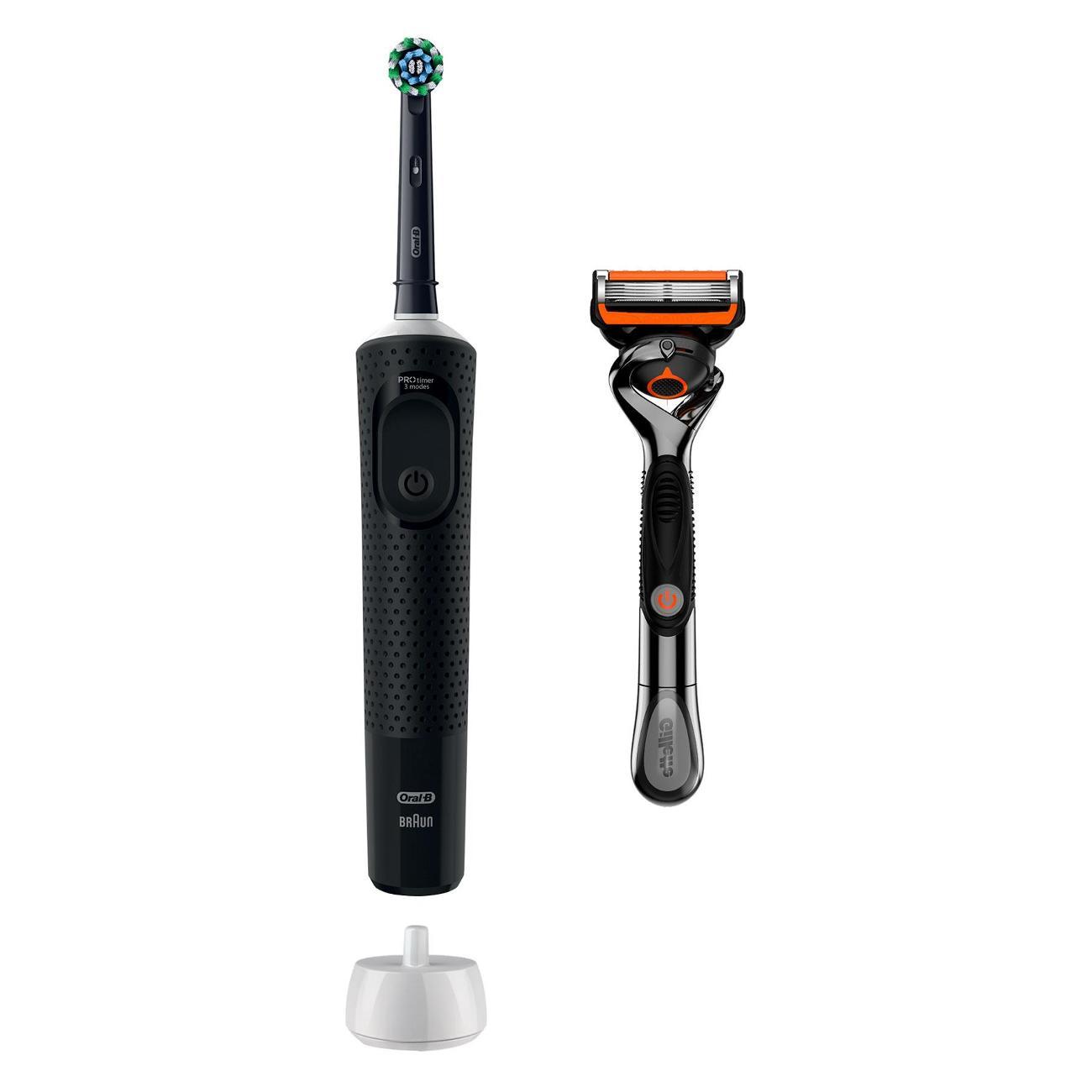 Электрическая зубная щетка Oral-B VITAL D103.413.3 PRO Black+ FUS ProGldFl+1к