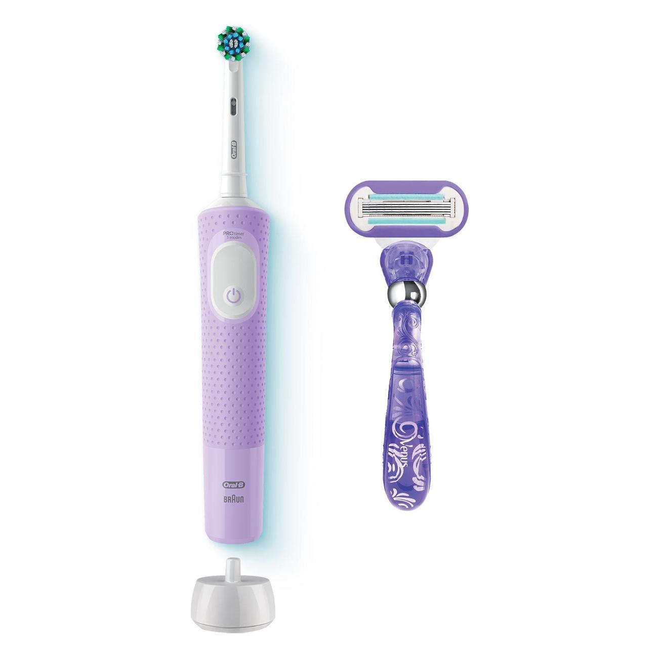 Электрическая зубная щетка Oral-B VITAL D103.413.3 PRO LilacMist+ VEN Swirl+1к