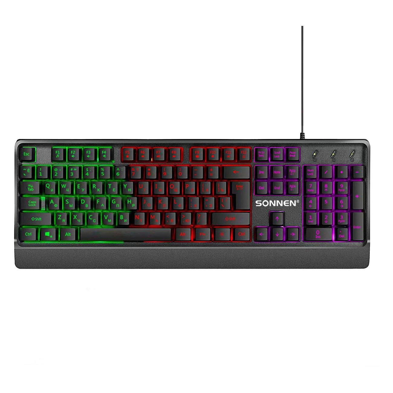 Клавиатура проводная Sonnen LED SN K305 черная