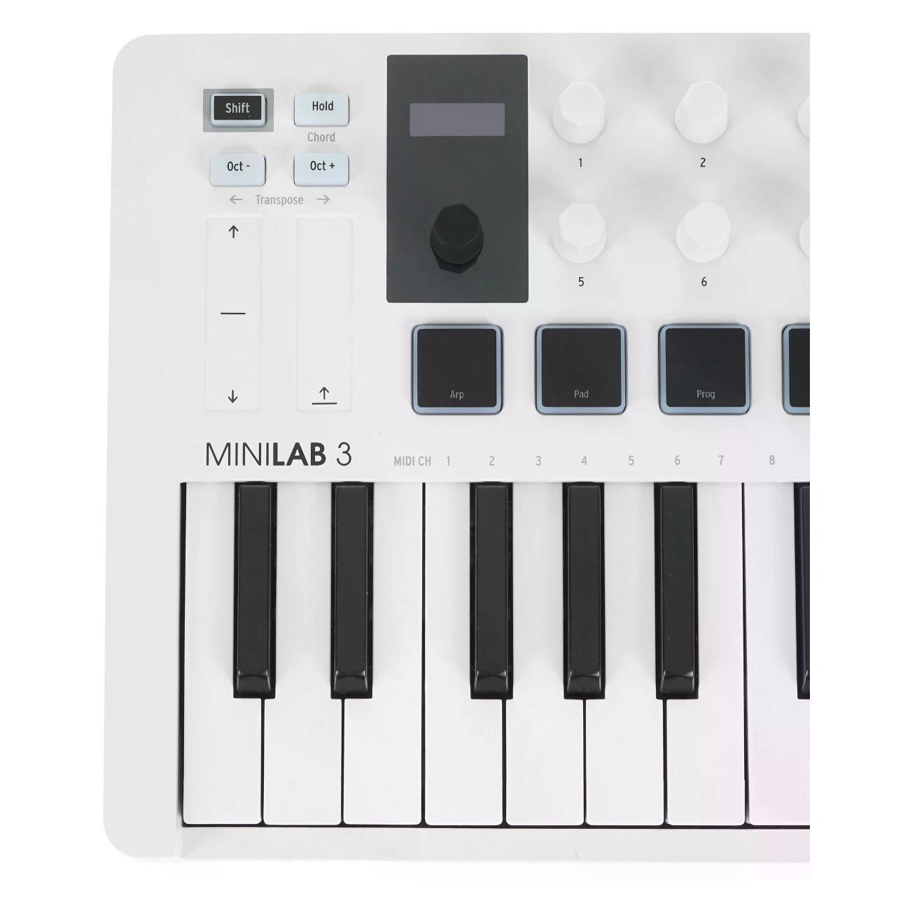 MIDI клавиатура Arturia MiniLab 3 белый