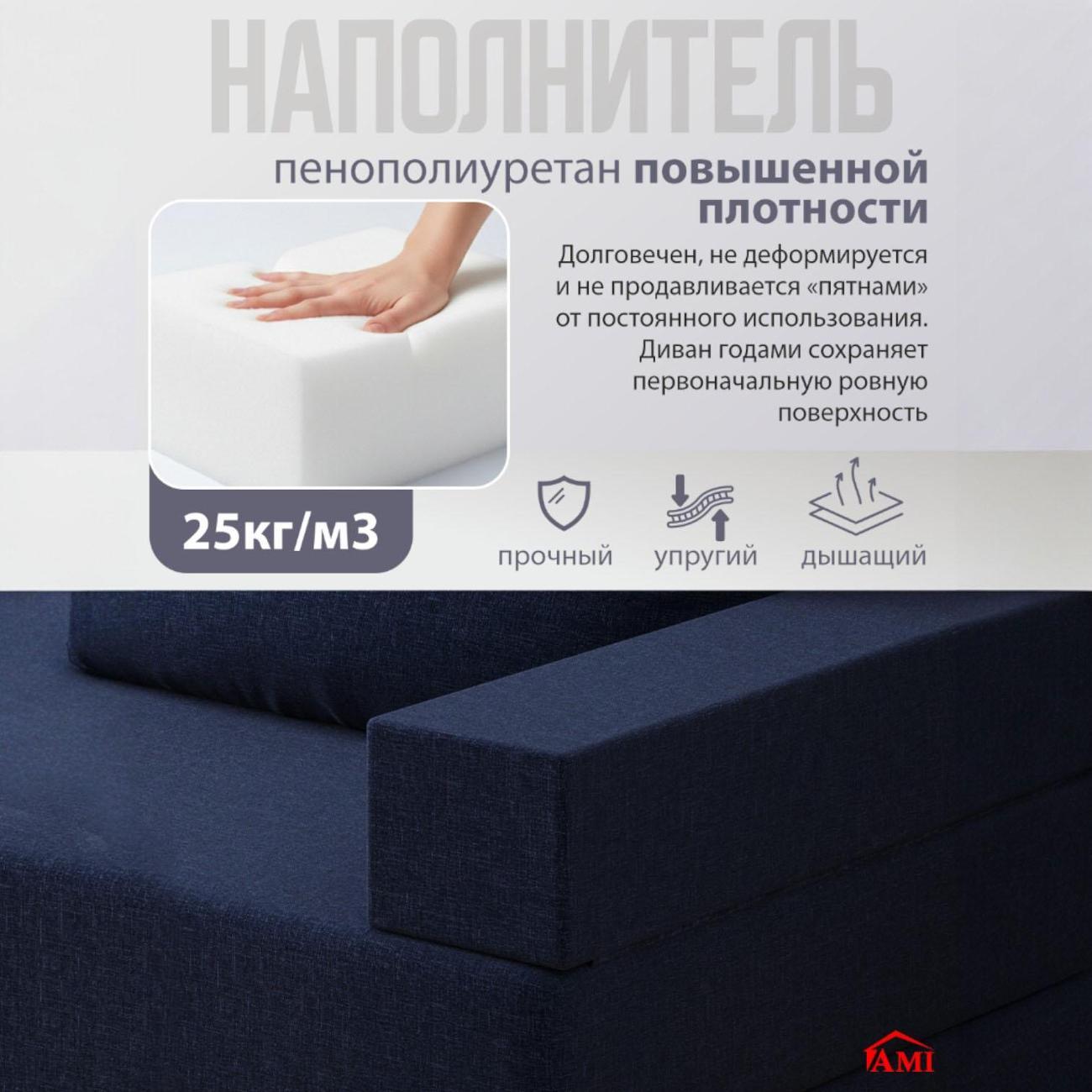 Диван бескаркасный Ami Париж синяя рогожка