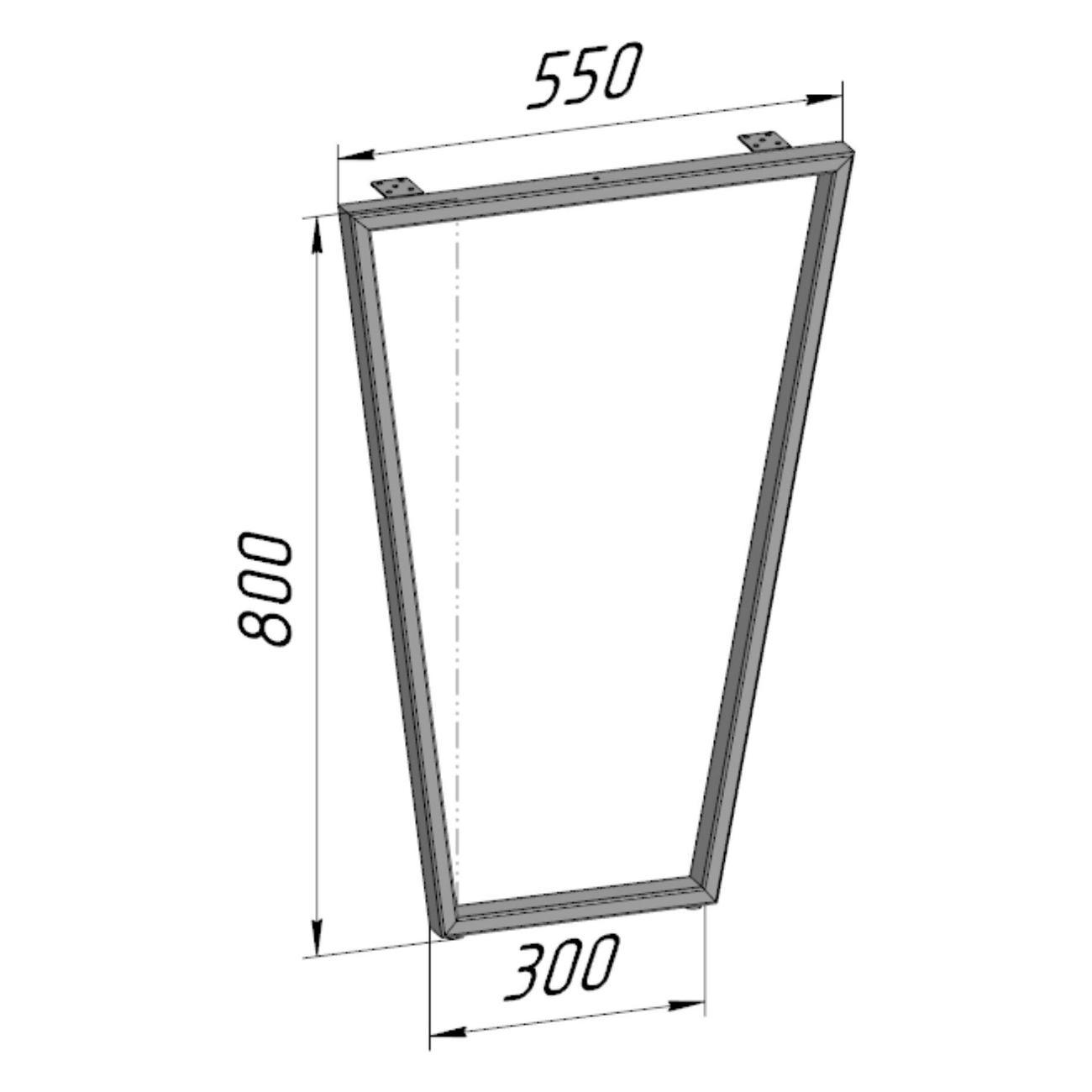 Подстолье Parallax Трапеция 800х550 40х20 золотое регулируемое