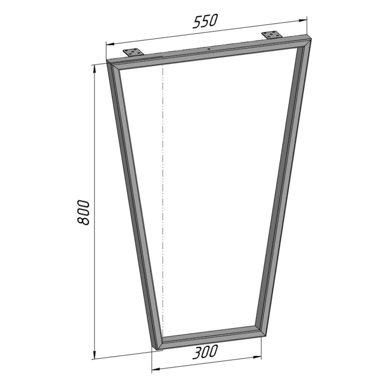 Подстолье Parallax Трапеция 800х550 40х20 белое регулируемое