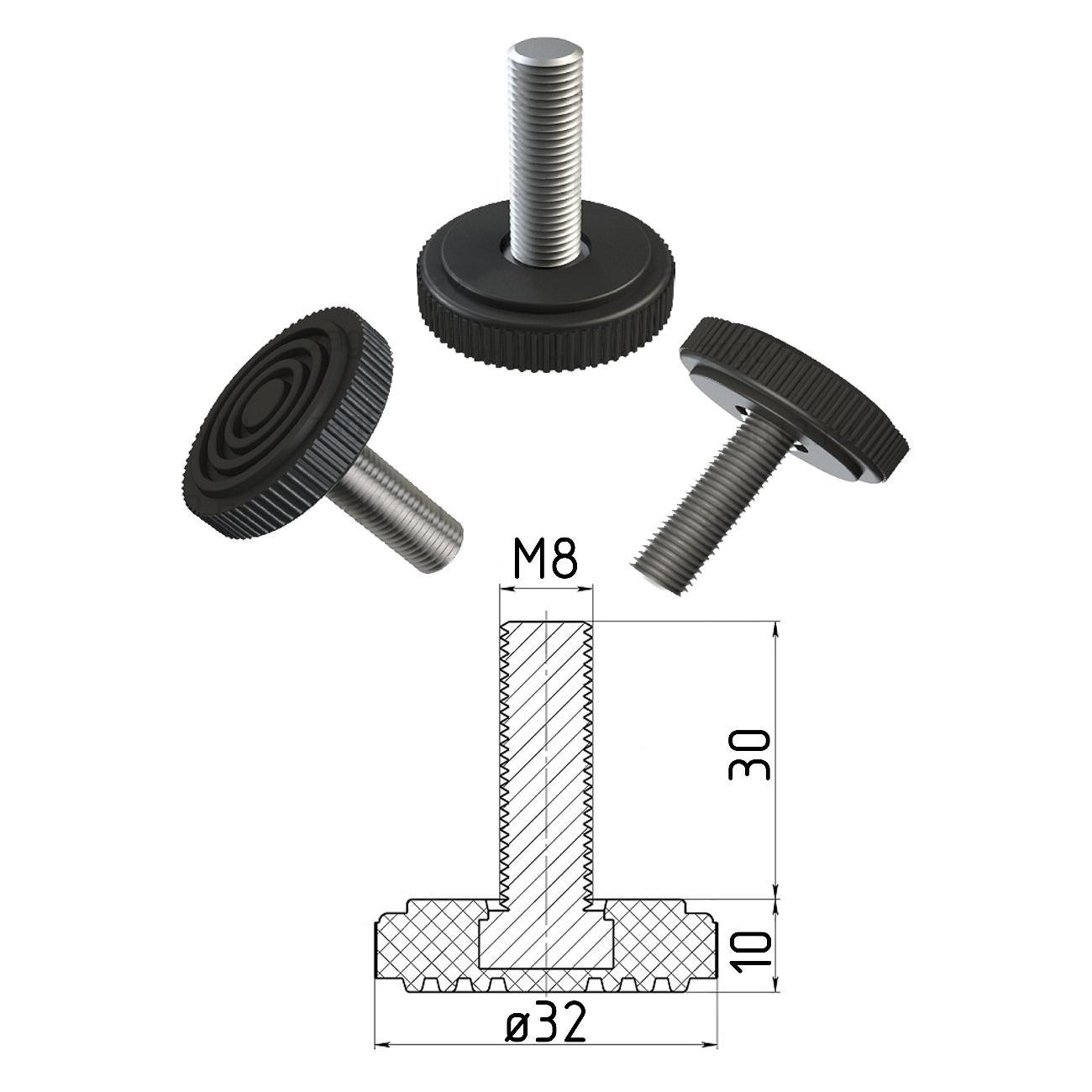 Ножка Parallax для стола одиночная 850 50х25 белая регулируемая