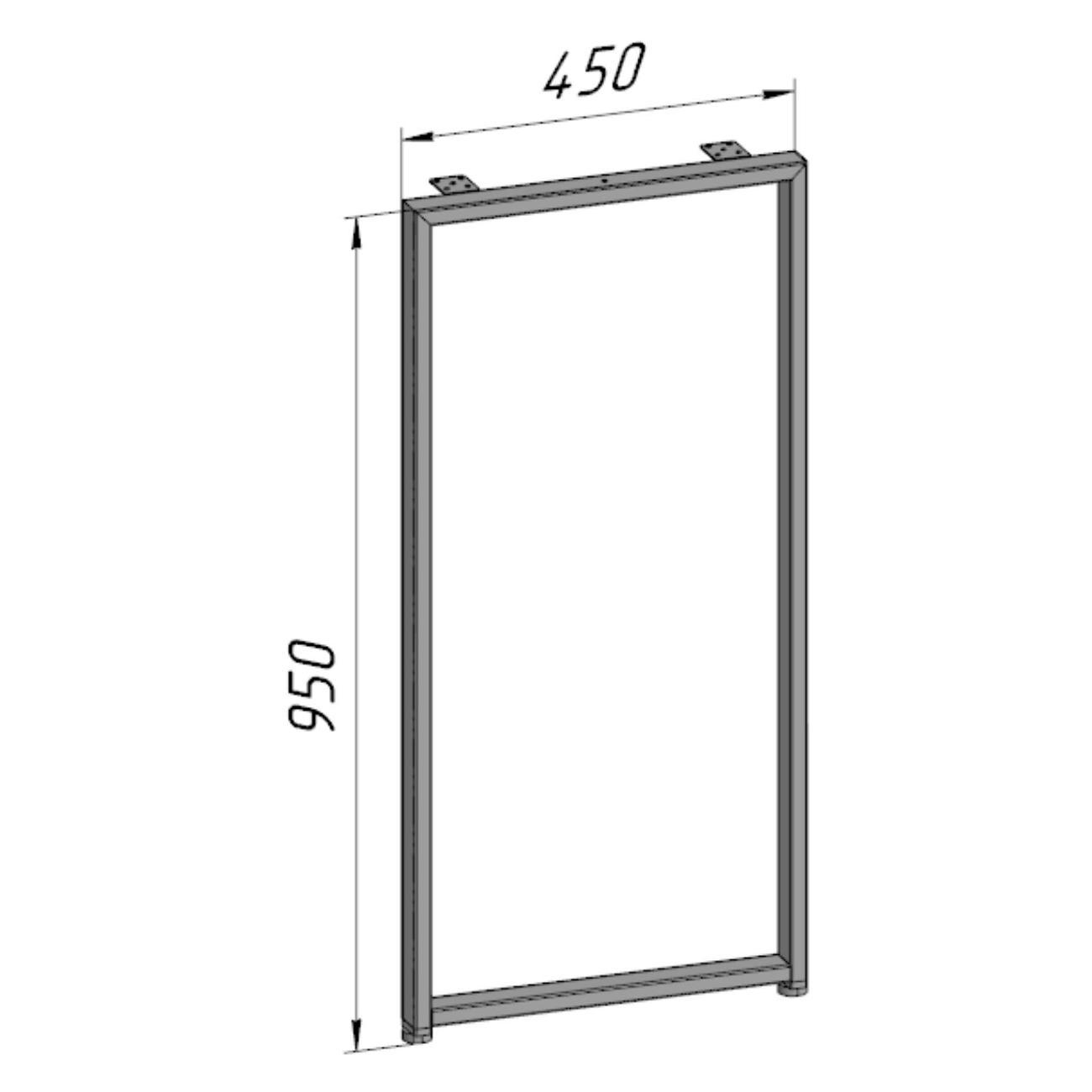 Подстолье Parallax прямоугольное 950х550 50х25 черное регулируемое