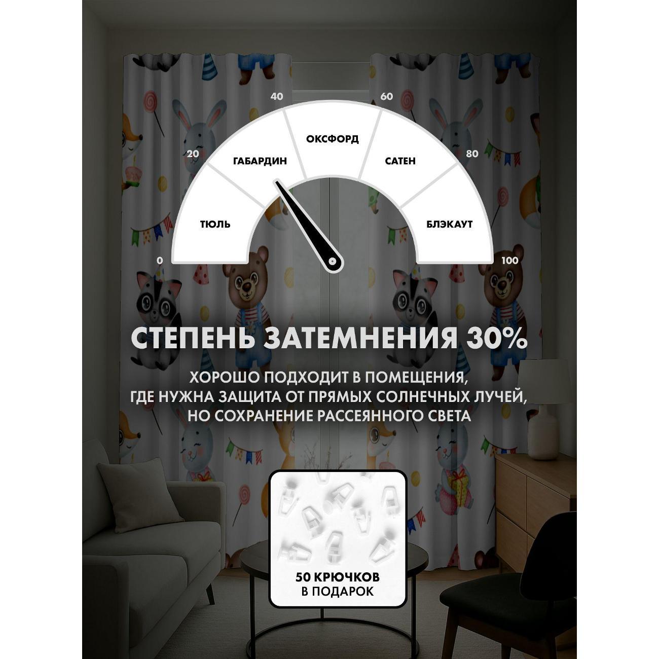 Фотошторы 365home Милые зверята с подарками (290FP_240_FP8059098)