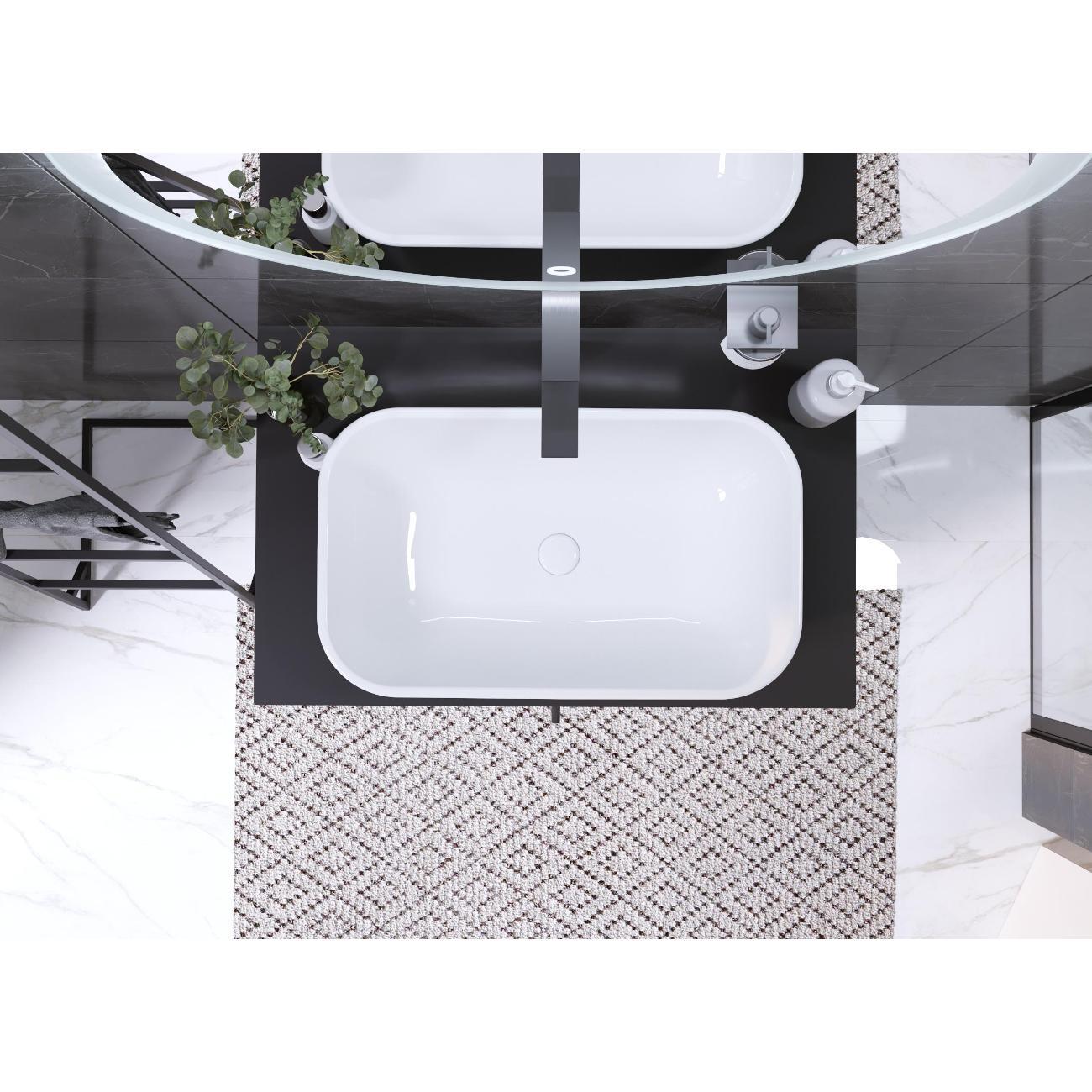 Тумба для ванной 1MARKA Подвесная под раковину 80х50 см, 2 ящика, цвет монолит найт/эмаль белая, Desire 1Марка Ц0000026590