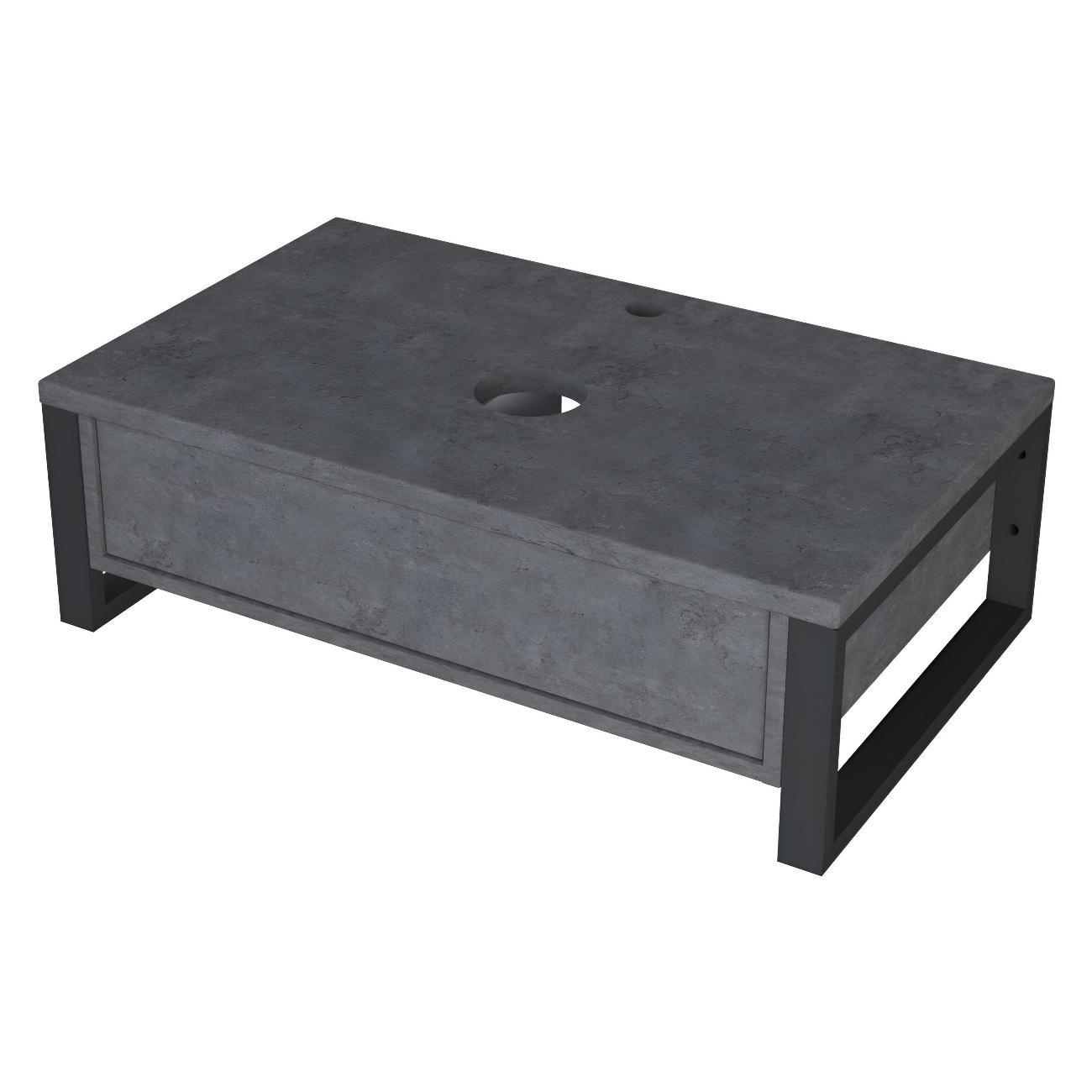 Тумба для ванной 1MARKA под раковину GRUNGE LOFT 100 см Подвесная цвет Бетон темно-серый У85850