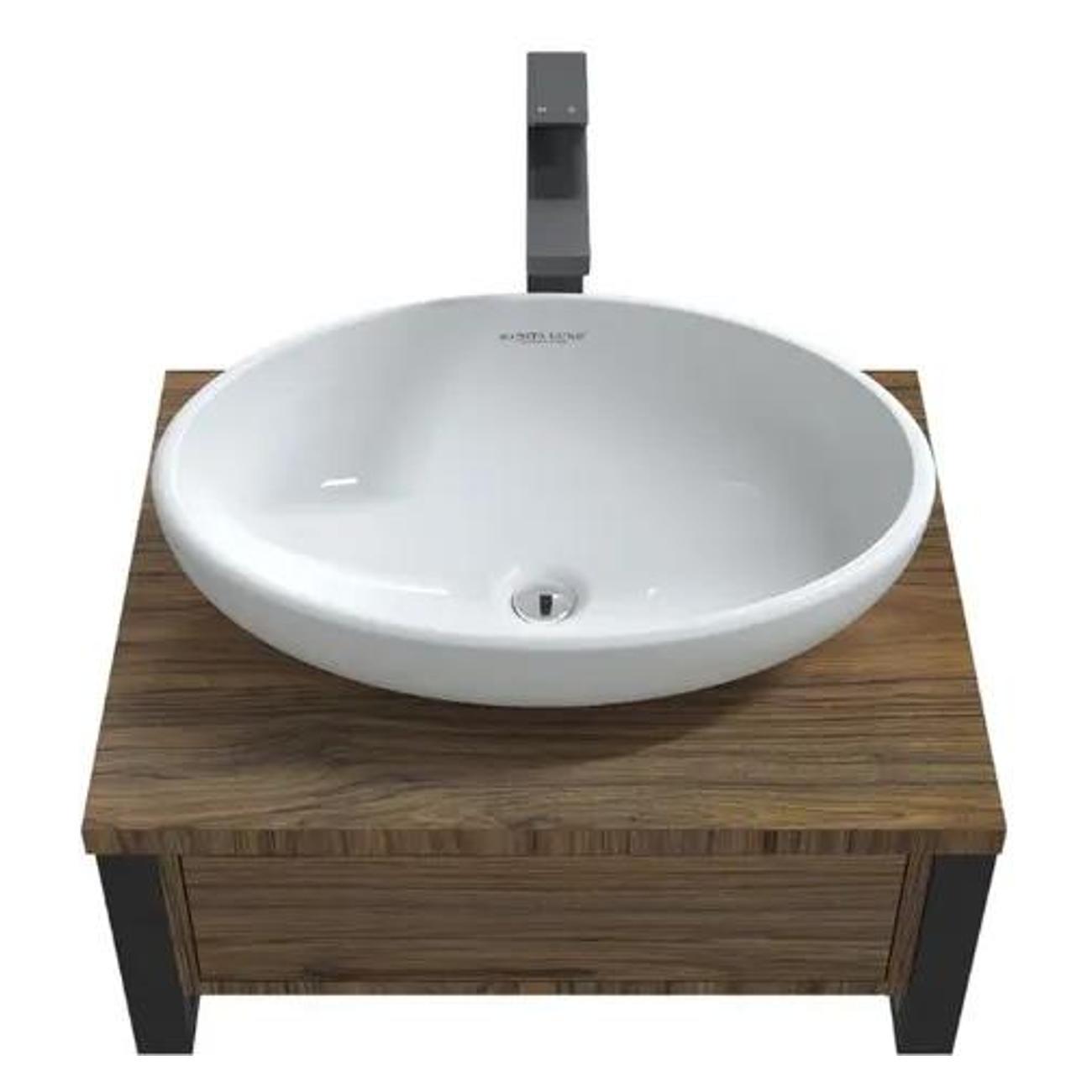 Тумба для ванной 1MARKA под раковину 60 см GRUNGE LOFT, подвесная, 1 выдвижной ящик, цвет Орех Ц0000031986