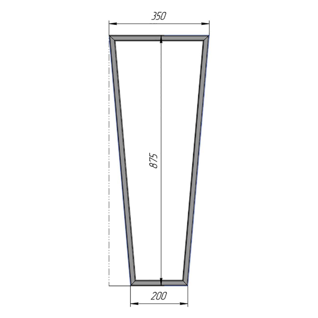 Подстолье Parallax Трапеция 875х350 40х20 черное без регулировки
