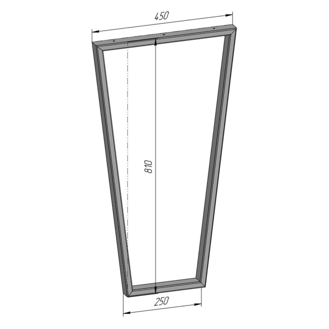 Подстолье Parallax Трапеция 810х450 40х20 черное без регулировки