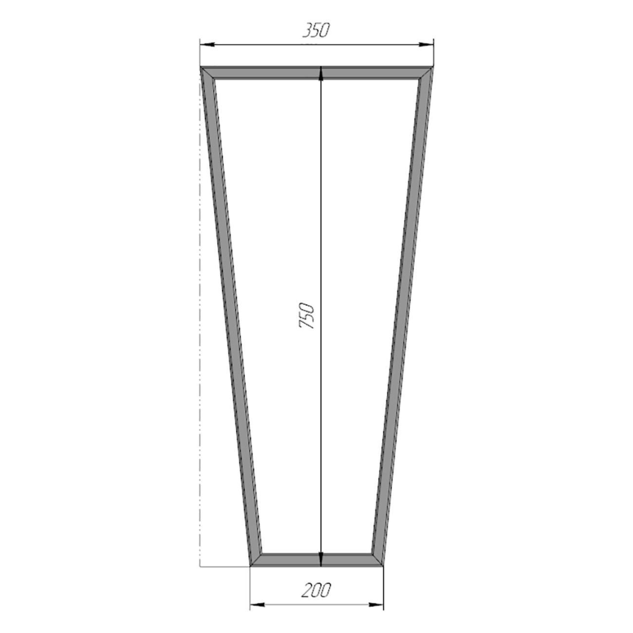 Подстолье Parallax Трапеция 750х350 40х20 черное без регулировки