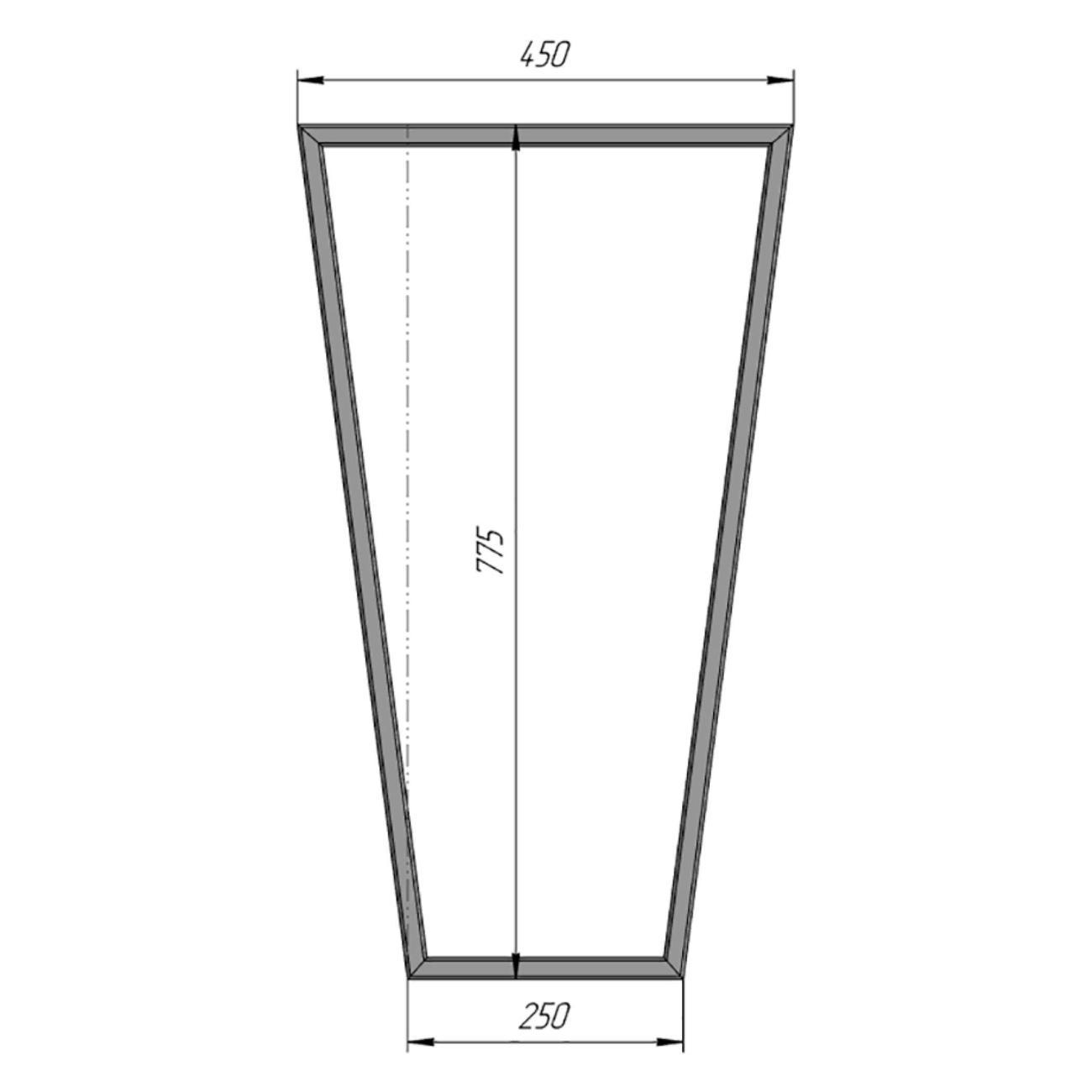 Подстолье Parallax Трапеция 775х450 40х20 черное без регулировки