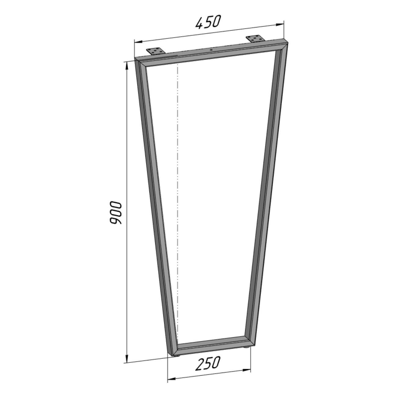 Подстолье Parallax Трапеция 900х450 40х20 черное регулируемое