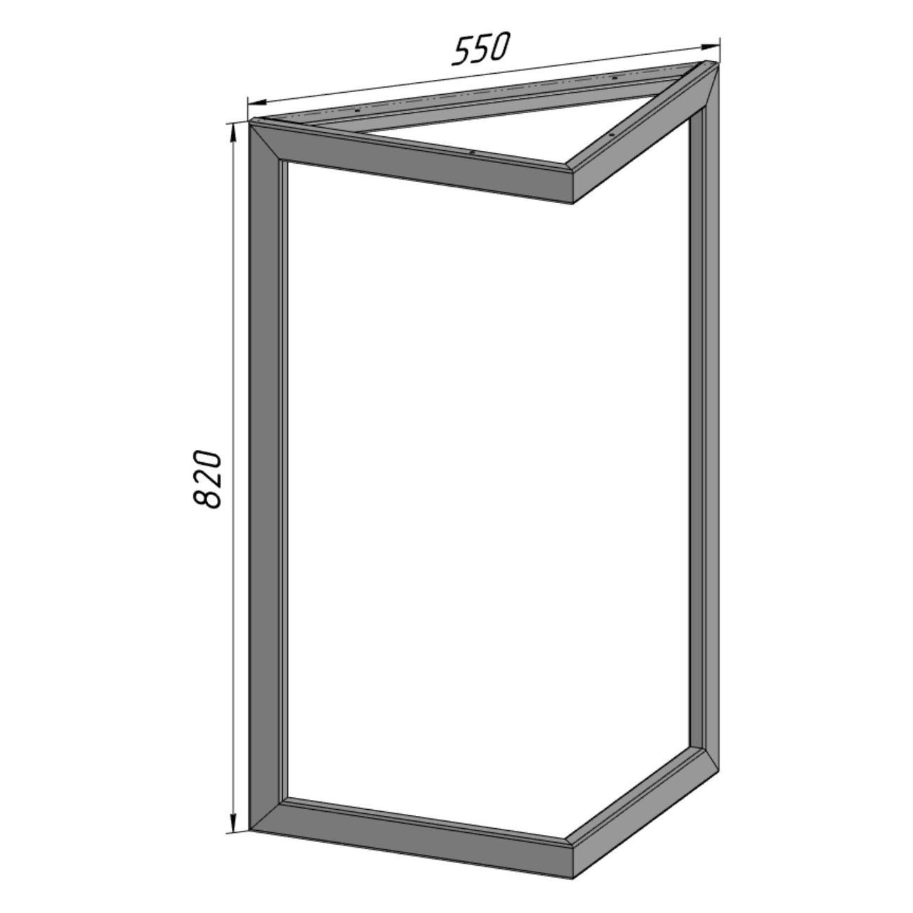Подстолье Parallax треугольное 820х550 40х20 белое устойчивое
