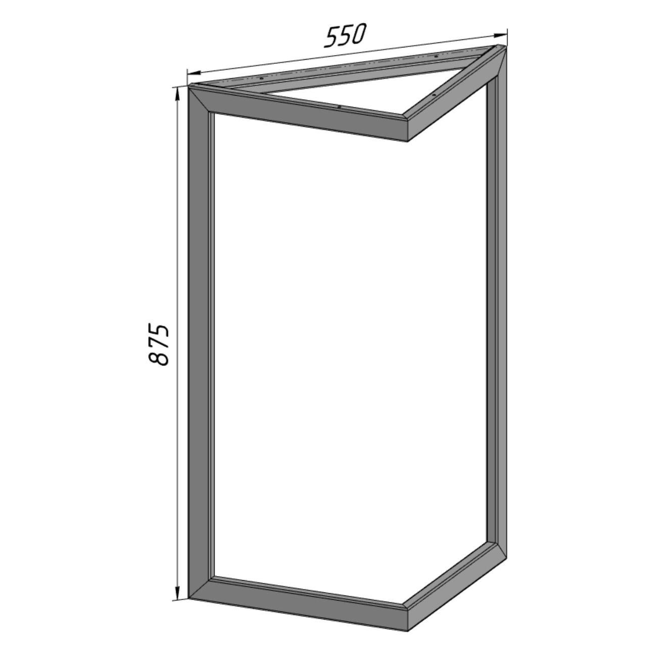 Подстолье Parallax треугольное 875х550 40х20 черное устойчивое