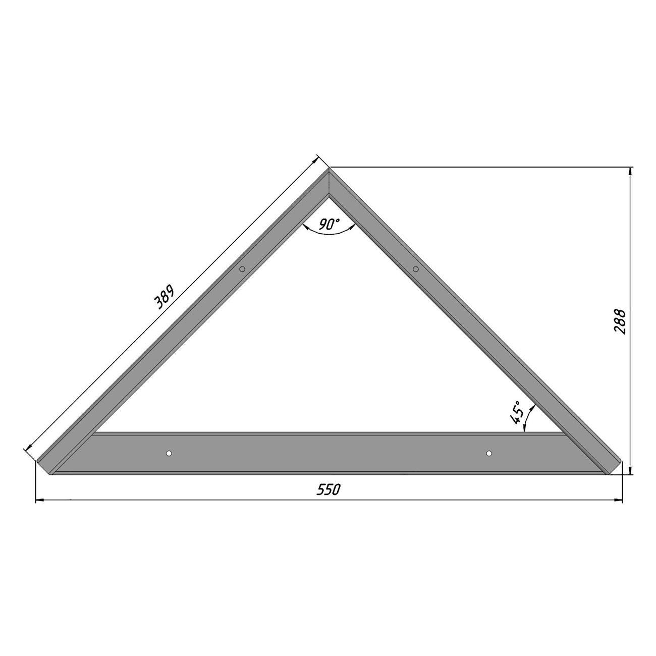 Подстолье Parallax треугольное 875х550 40х20 черное устойчивое
