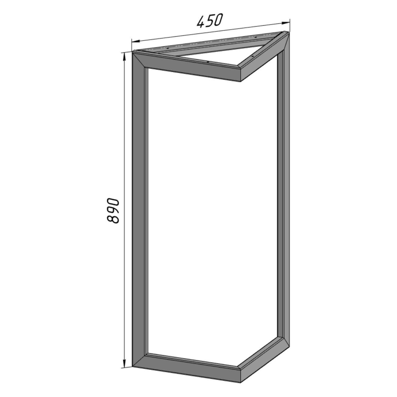 Подстолье Parallax треугольное 890х450 40х20 черное устойчивое