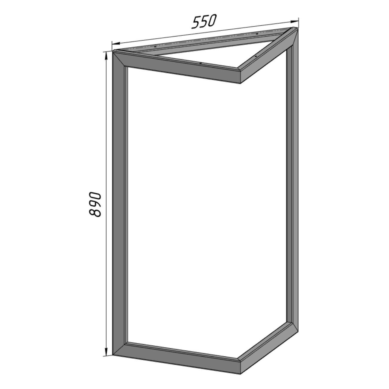 Подстолье Parallax треугольное 890х550 40х20 черное устойчивое